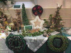 Christmas display using recycled fabric